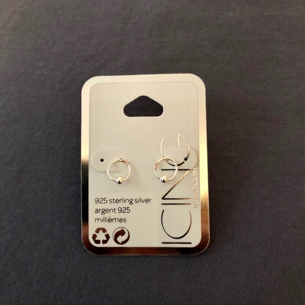 NWT sterling silver hoop earrings